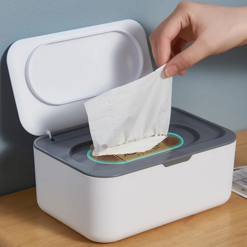 Portable Tissue Storage Box with Lid Dustproof Cover  for Wet Wipes Dispenser Home Office Mask Storage Box Sealed Organizer