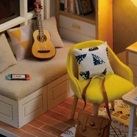 Wooden Miniature Doll House DIY Small House Kit Making Room Toys 3D Puzzle Assembly Building Model Toys for Birthday Gifts 4