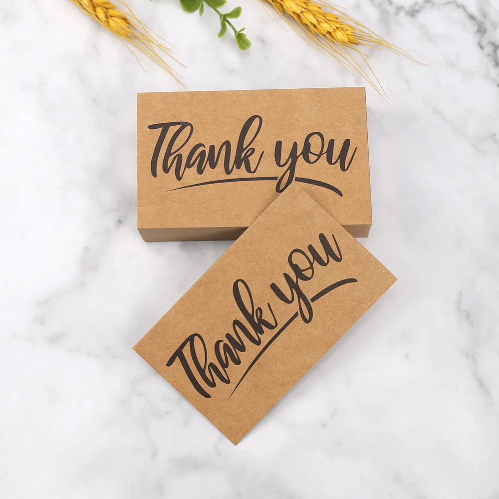 50PCS Kraft Paper Thank You Cards – Blank Greeting Cards for Kids Birthday, Baby Shower... - SKU BGC02113 - UGI Packaging