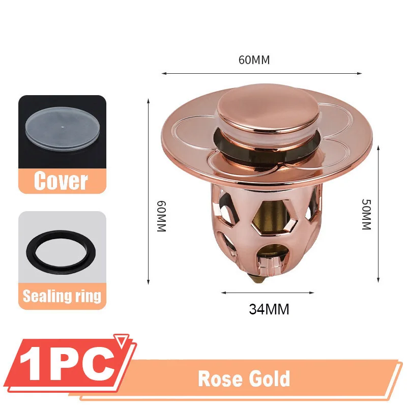 Copper Pop-Up Basin Drain Filter and Hair Catcher Sink Strainer