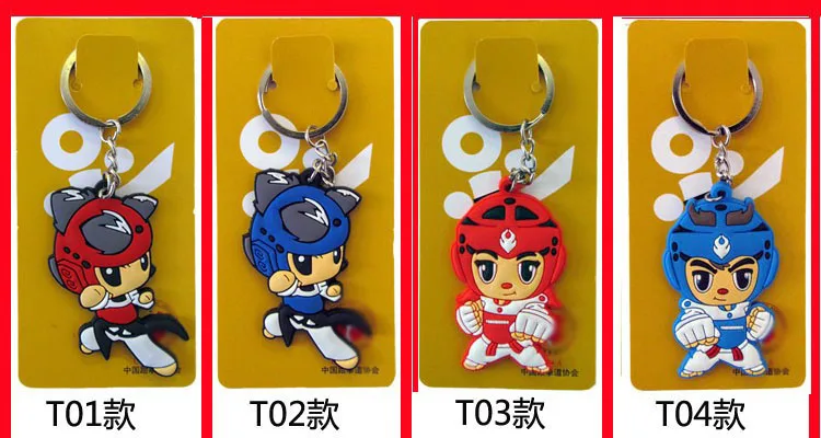 Description Picture 2 of item6 Pcs Taekwondo Keychain Souvenir Cartoon Sport Gifts For Birthday Keepsake Pendant Key Button Key Ring