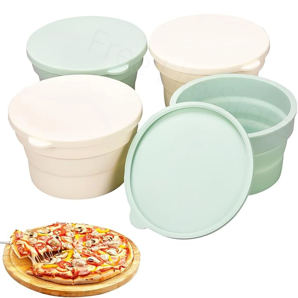 Dough Proofer Silicone Pizza Dough Fermentation Box Non-Stick Foldable Dough Proofing Bowl Container Sourdough Bread Bowl Baking Accessories