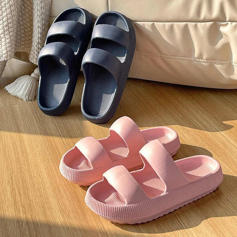 Zapatillas de verano para mujer, sandalias de diseño a la moda, suela gruesa suave, Chanclas de playa para exteriores, zapatos de casa para | - AliExpress