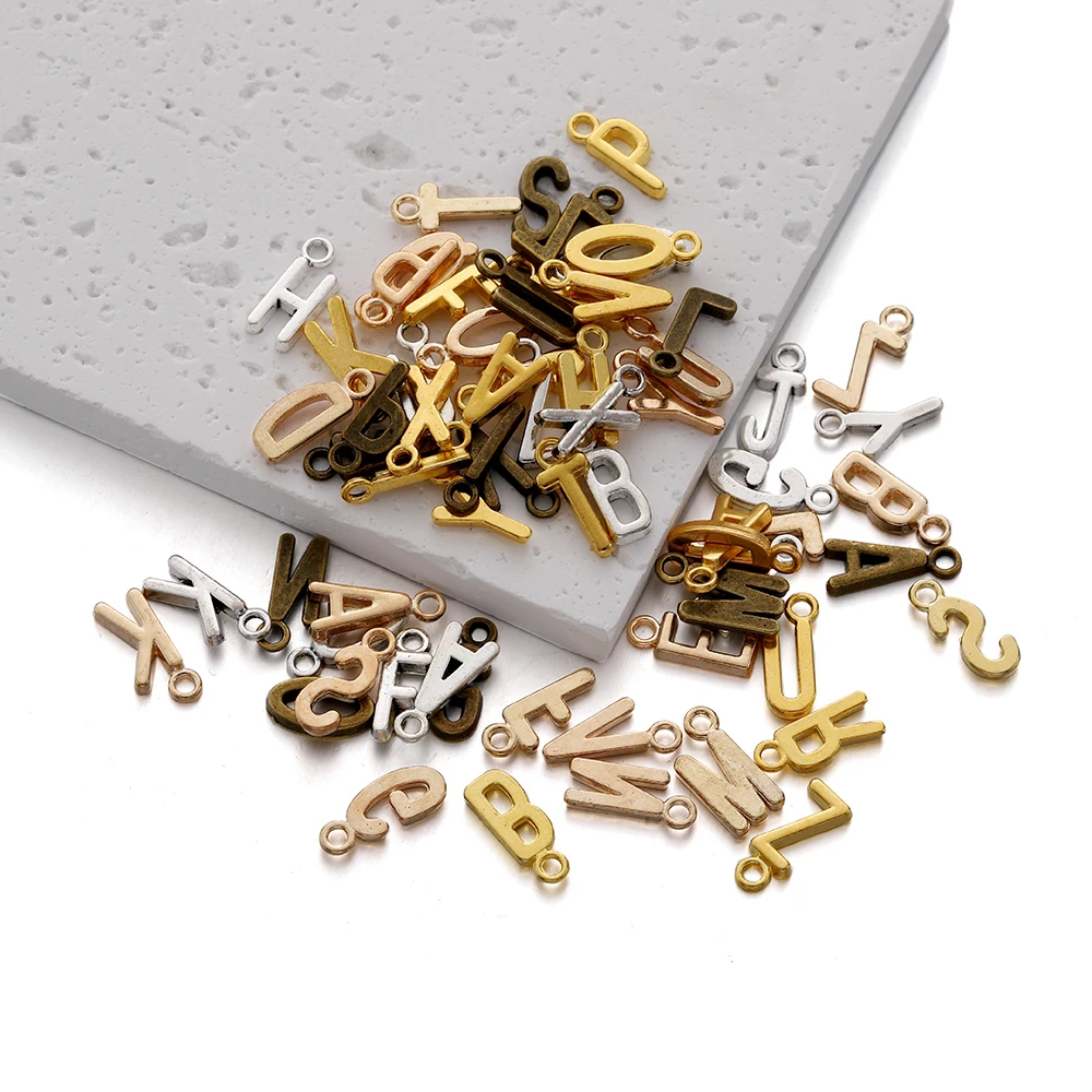 26-30Pcs 7X16mm Legierung 26 Alphabet A-Z Buchstaben Charms Anhänger Für DIY Armband Halskette Schmuck Machen Lieferungen zubehör – Detail 3