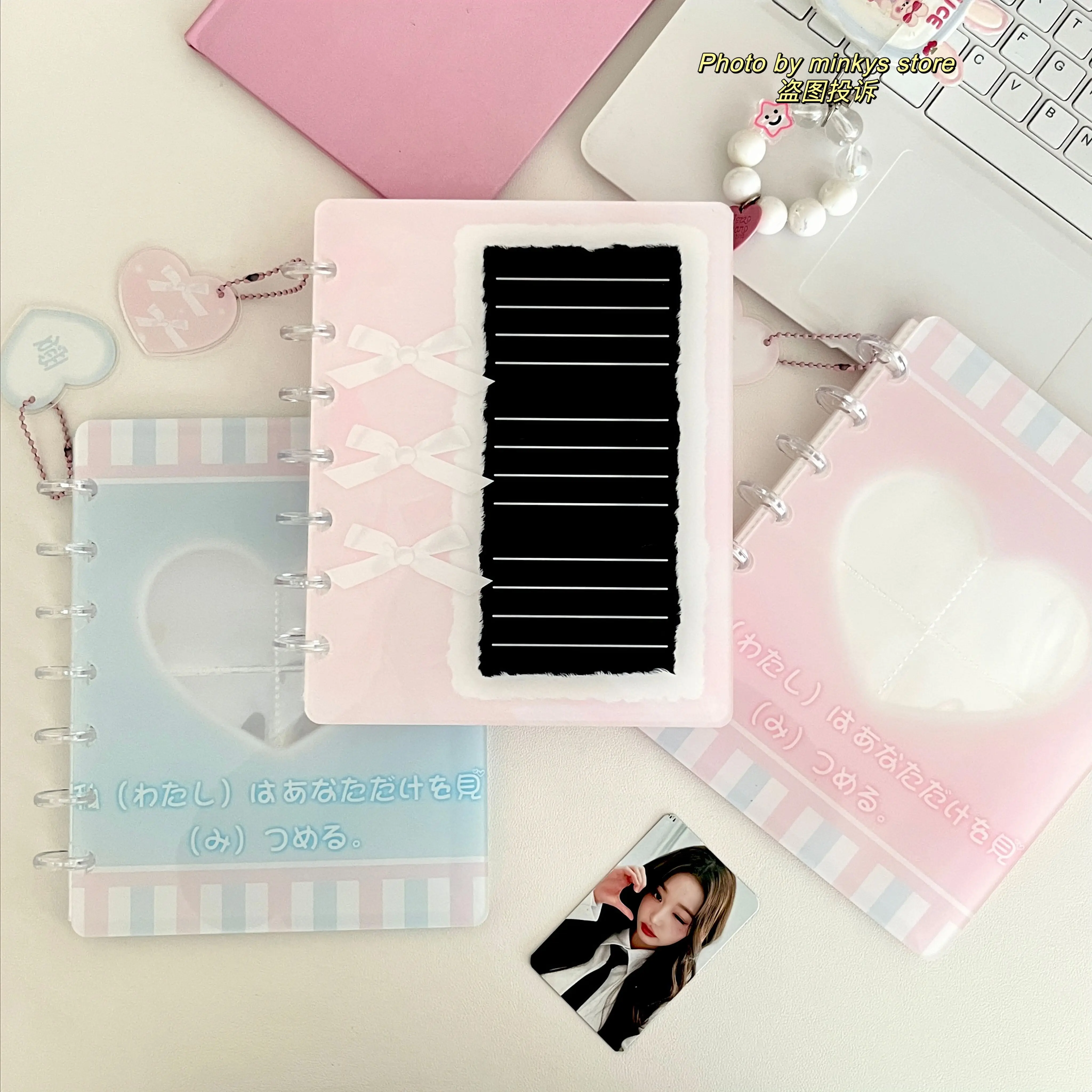 masaさん専用ピンズセット MINKYS Original Design Glittery Love Heart PU A5 Kpop