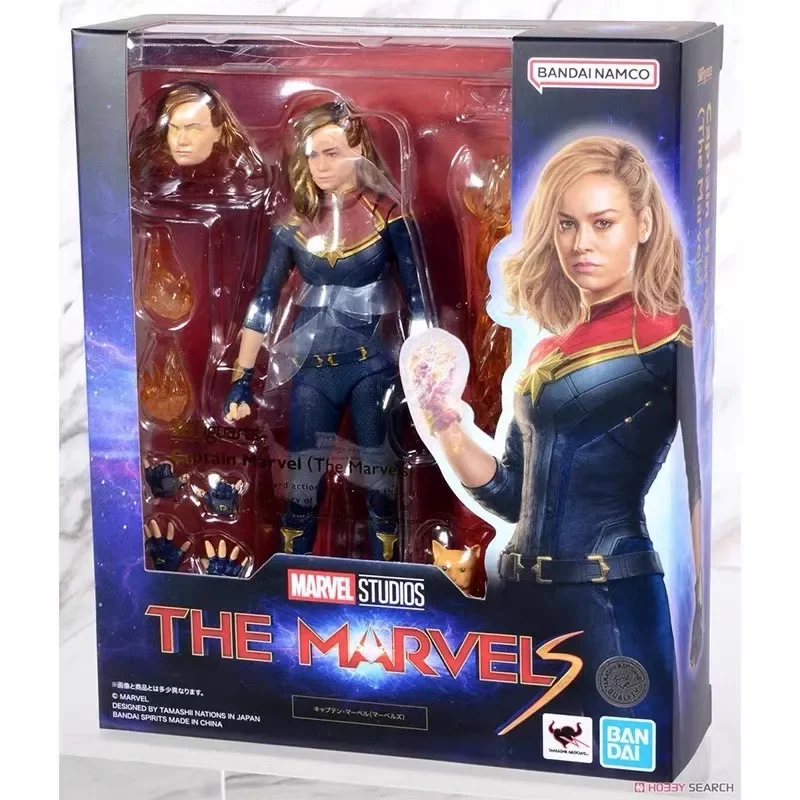 Figura de acción del Capitán Marvel 2 de Bandai Original SHFiguarts The Marvels Anime, juguetes para niños, niñas y niños, regalos de cumpleaños
