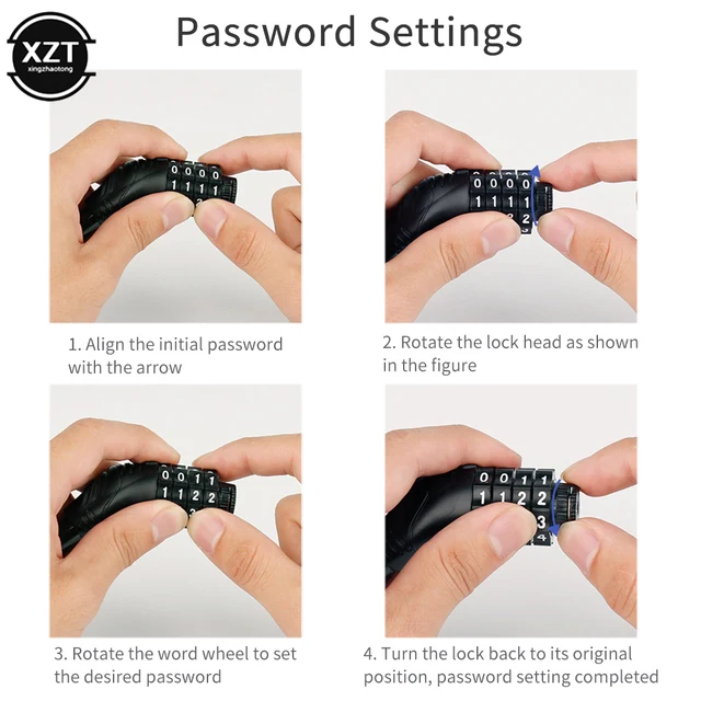 Lucchetto Bici A Codice 4 Cifre - Antifurto Leggero Per Biciclette, Scooter E Passeggini - Foto 7