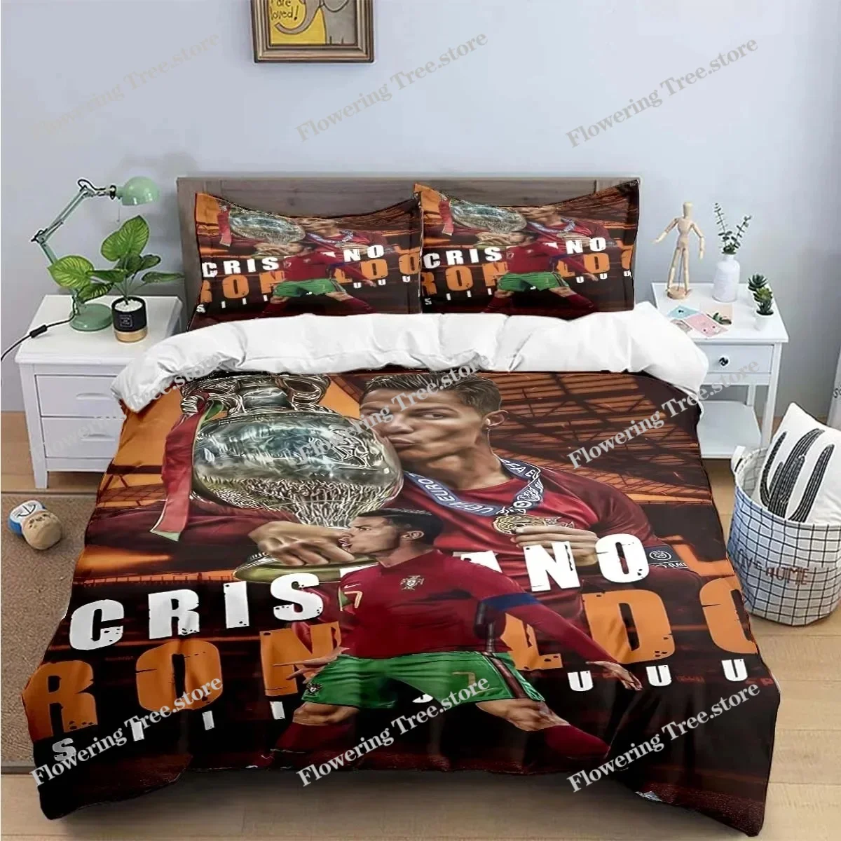 Cristiano Ronaldo-o Bedding Set Duvet Set Single Double Bed King Size Bed Set Adult boys Bedroom Duvet Cover Pillow Case 4