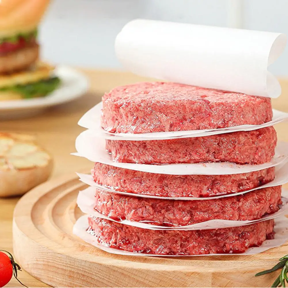 Burger Press Wax Paper Patty Forming Wax Papers 100pcs Non-stick Hamburger Patty Paper Round Parchment Sheets for Burger burger press hamburger press