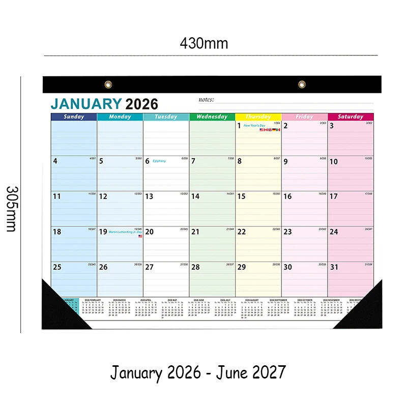 Classic Black 2026 Calendar Features Thickened Paper With Rolled Edges And a Sturdy Drawstring Exuding a Sense Of High Quality