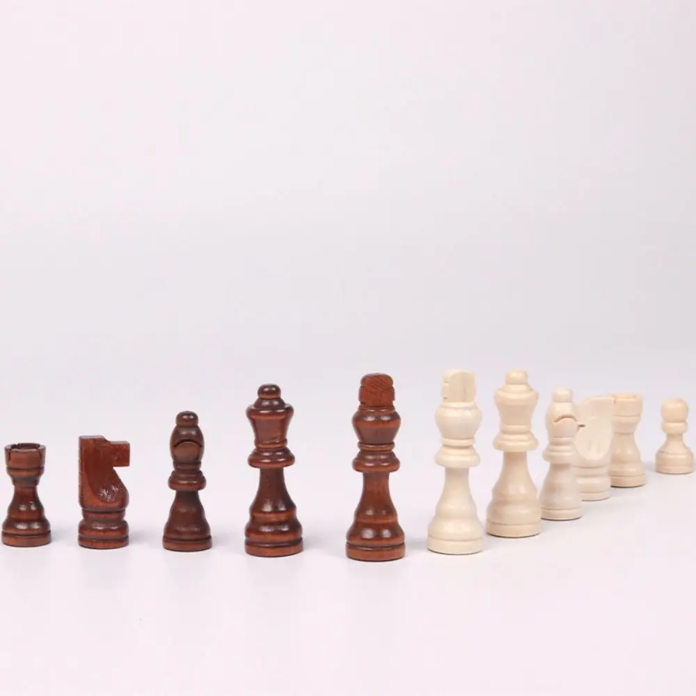 New Wood Wooden Chess 32 Pieses Chess Pieces Only No Board King Height Games