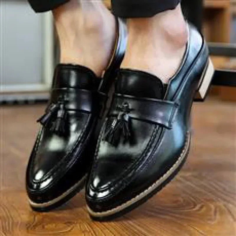 

Leather Shoes Men's Shoes Casual Boys Black New Men's Black British Sports Business Formal Wear Party
