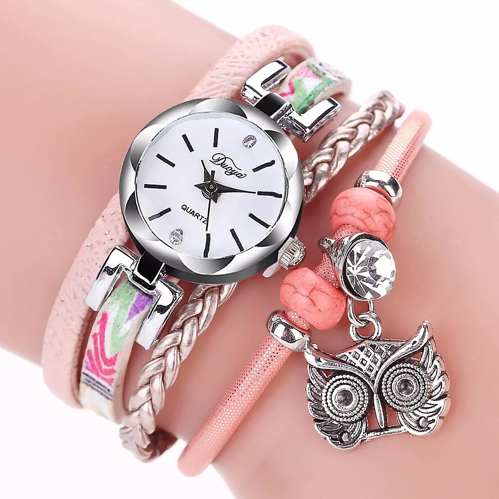 Women Quartz Wristwatches Montre Femme Leather Winding Bracelet Watch Ladies Luxury Watches Women New Arrival Dress Clock P40