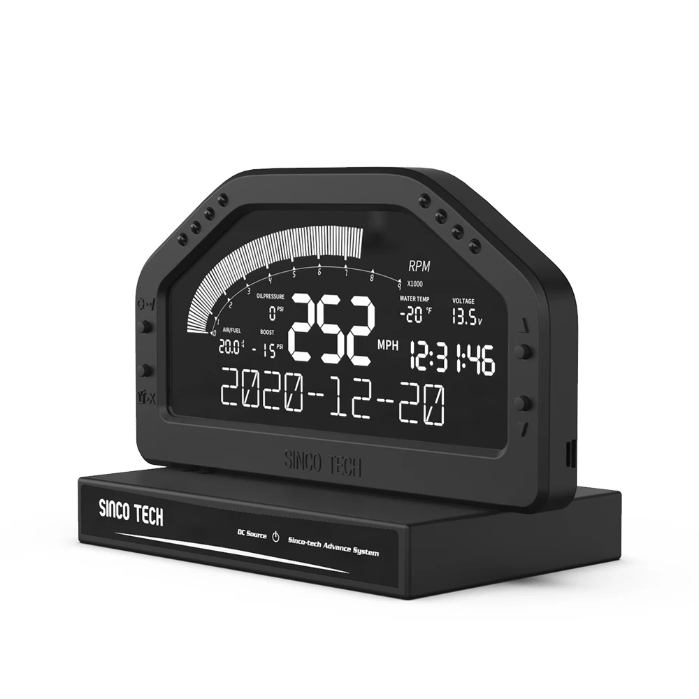 방수 7 색 LCD 디지털 타코미터 게이지 12V 자동차 경주 다기능 대시 보드 랠리 자동차 용 블루투스 호환 (DO922)