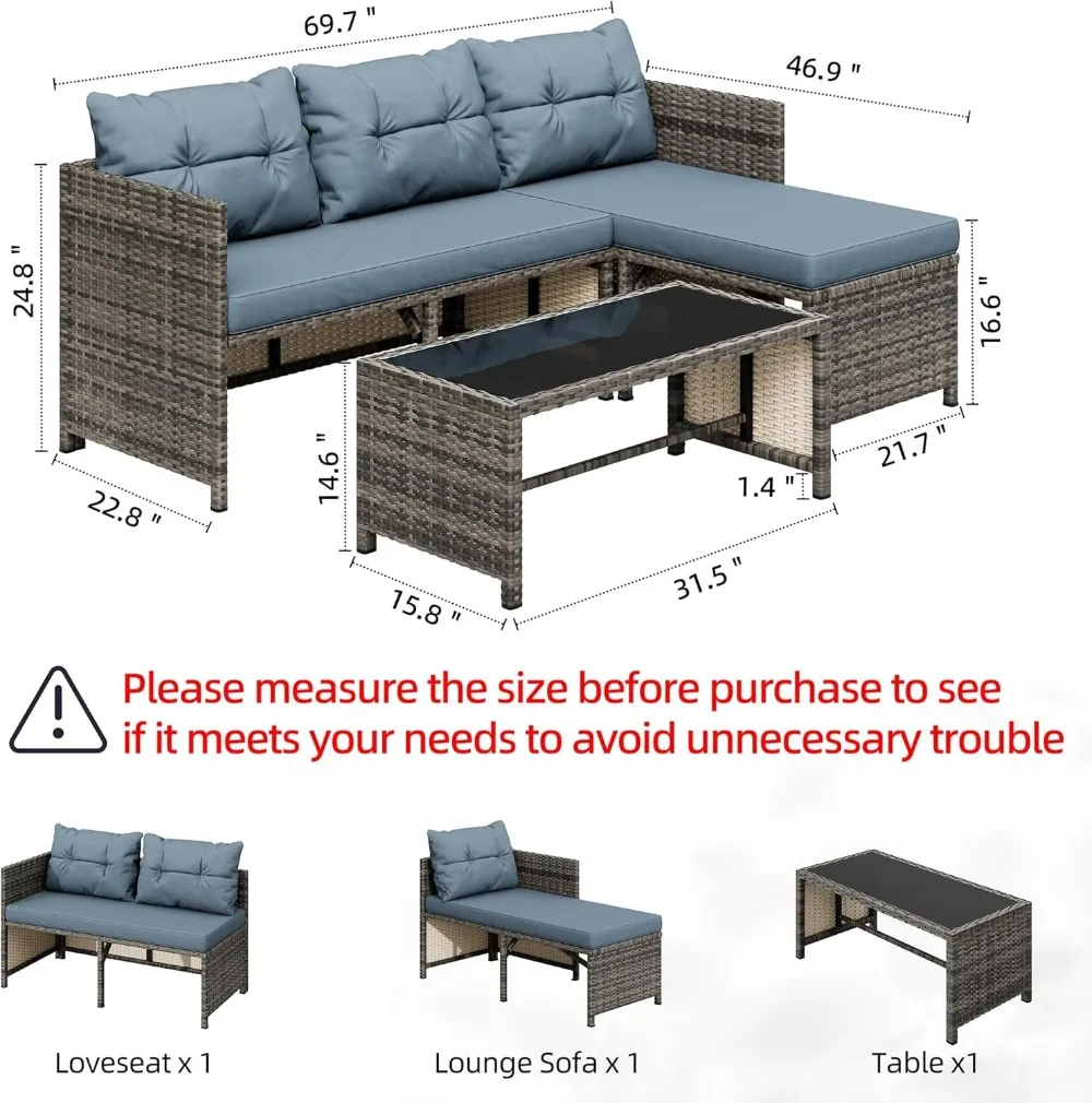 3-Piece Patio Furniture Set 2