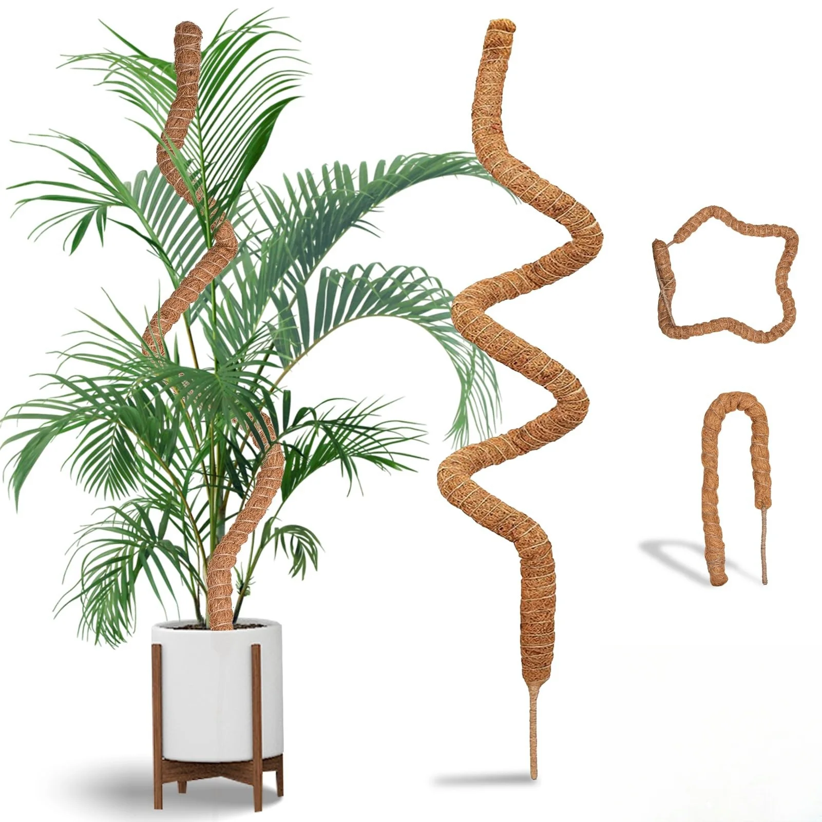 1pc Bendable Moss Pole for Plants Moss Poles for Climbing Plants Coconut Palm Fiber Monstera Plant Support Handmade Coco plastic plant supports,plant climbing support,plant stem support,plant support stick