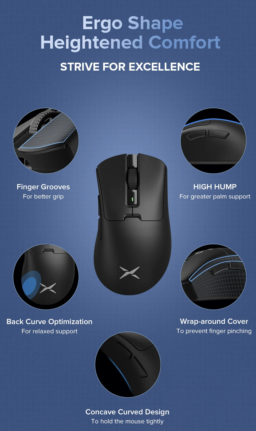 de pesquisa ergonômica 8K, PAW3395, 63g, doca