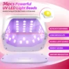 Rechargeable 168W UV LED Nail Lamp For Nail 36LEDS Wireless Gel Polish Curing Lamp With Large Screen Professional Nail Equipment 3