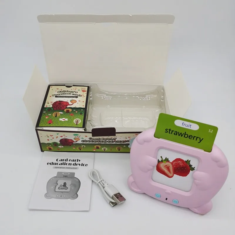 Learning Toys Talking Flash Cards Learning Machine for Kid Talking Flash Cards Kindergarten Kids Language Electronic Audio Book Learn English Spanish French