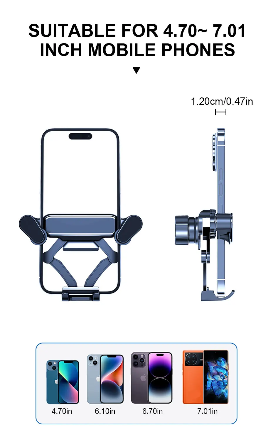 SEAMETAL Universeller Auto-Handyhalter, 360 Grad drehbar, für Lüftungsschlitze im Auto, GPS-Ständer im Auto für iPhone, Xiaomi, Huawei – Detail 9
