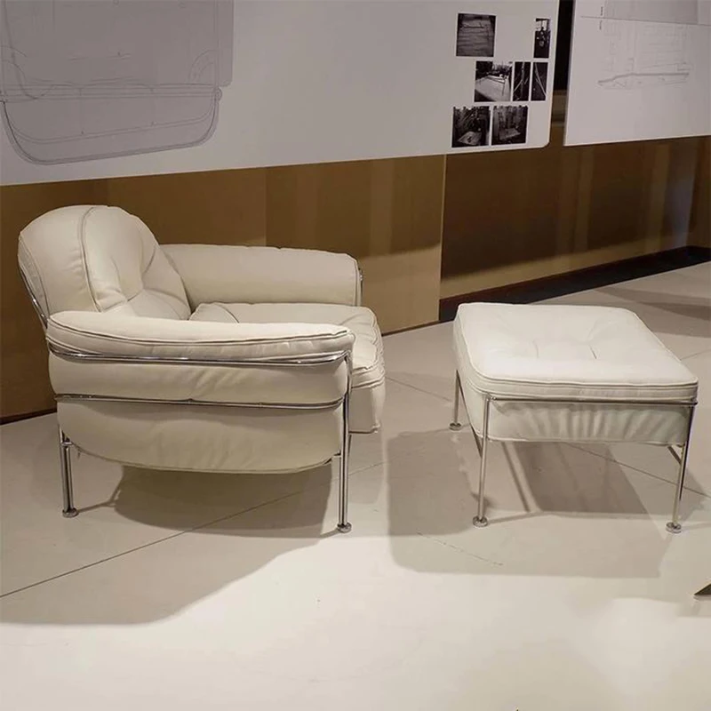 

Designer Sofa Living Room Metal White Luxury Styling Nordic Design Bedroom Armrest Lazy Chair Makeup Divano Modern Furniture