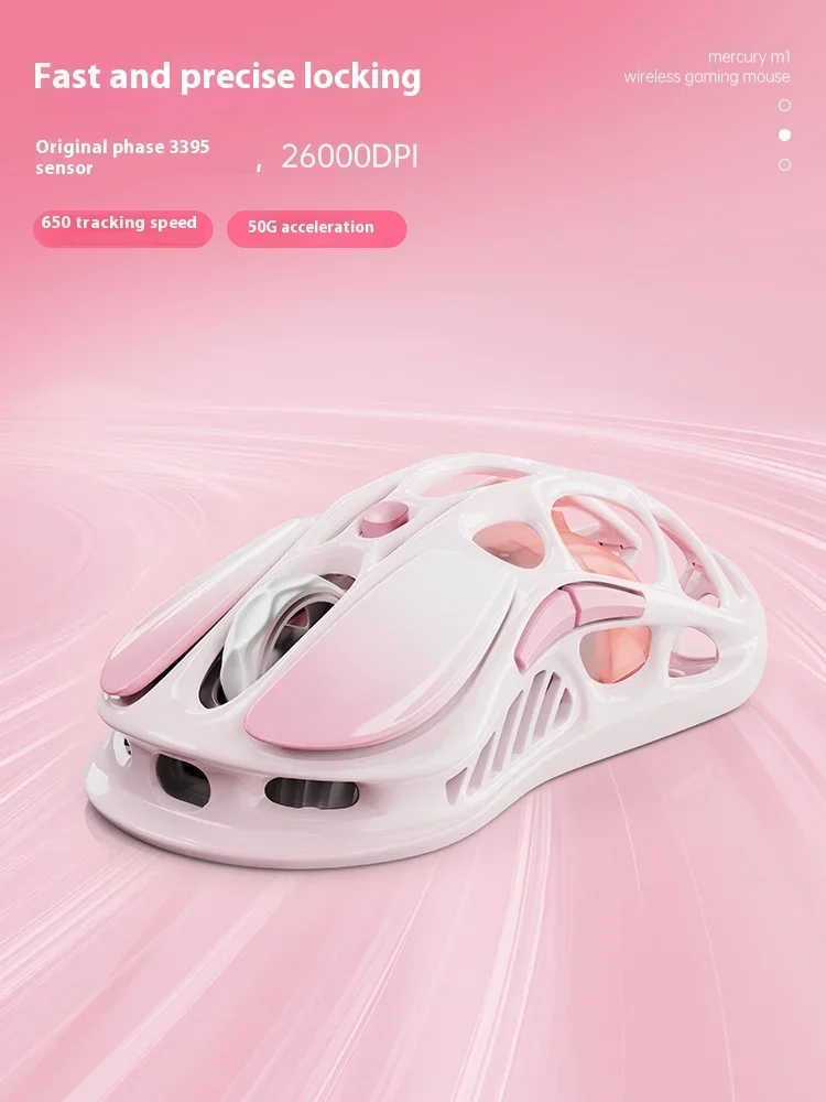 Gravastar Rose Powder M1 Wireless Gaming Mouse Magnesium