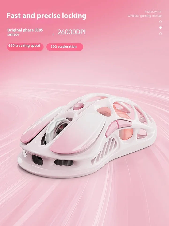 Gravastar Rose Powder M1 Wireless Gaming Mouse Magnesium