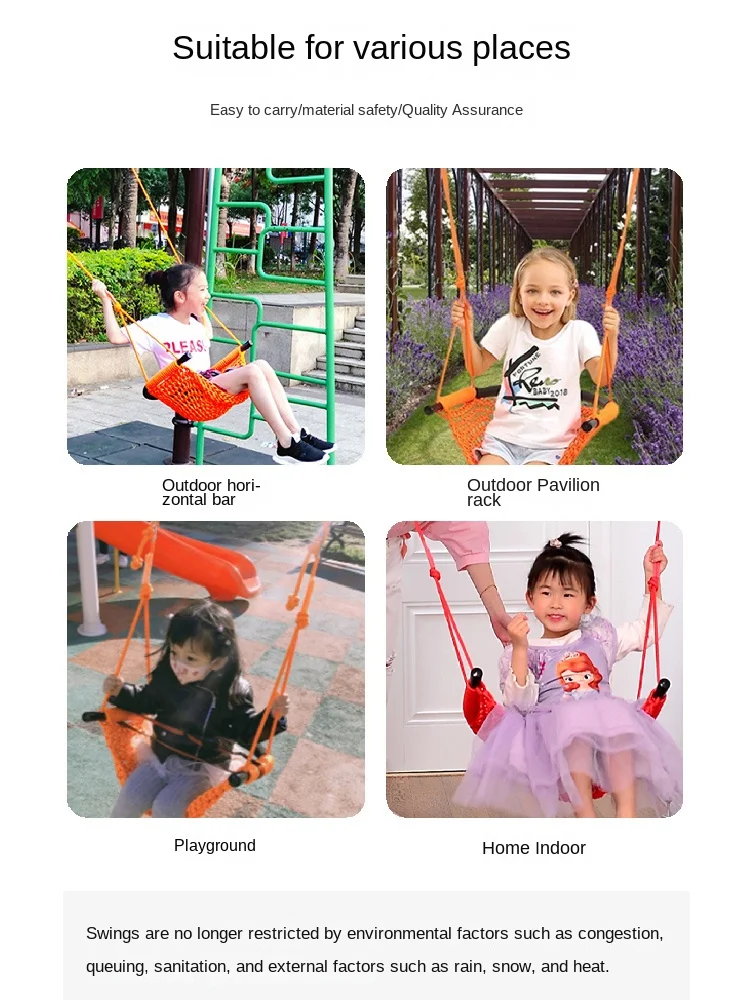 Hammock Chair Kids Hammock Swing Children Swing Seat Garden Hanging Chair Handmade Weaving Swing Chair For Outdoors Indoors 4