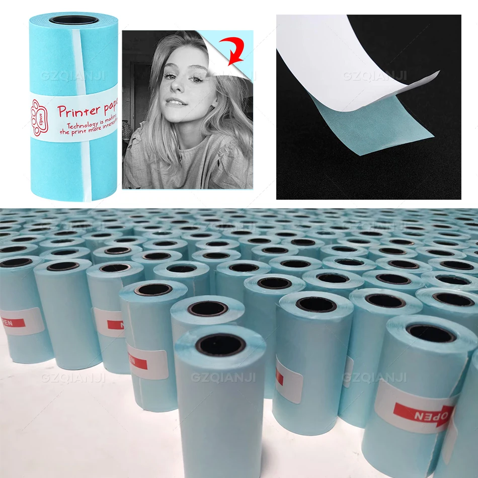 Label Printer Paper Label Printer Accessory Thermal Label Printer Notes Paper Roll White Color Sticker Photo Printer 57*30mm Peripage A6 A8 Paperang P1 P2 Poooli Print