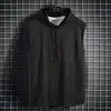 Women's Clothing Casual Loose Sleeveless Hoodies Summer New Solid Color Fashion Basics Pockets Patchwork Sweatshirts for Female 5