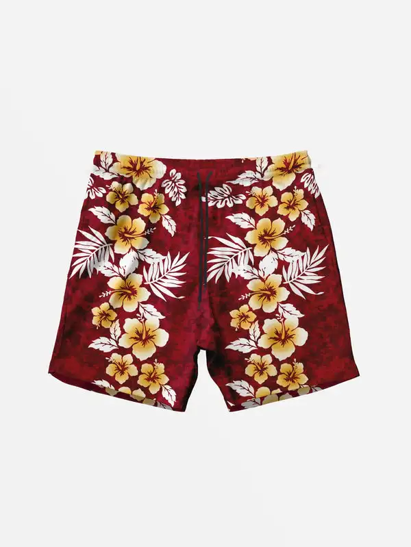 Men's Hawaiian Swim Trunks 3D Fashion Floral Print Beach Shorts Quick Dry Outdoor Leisure Sports Shorts Fashion Men's Shorts — view 4