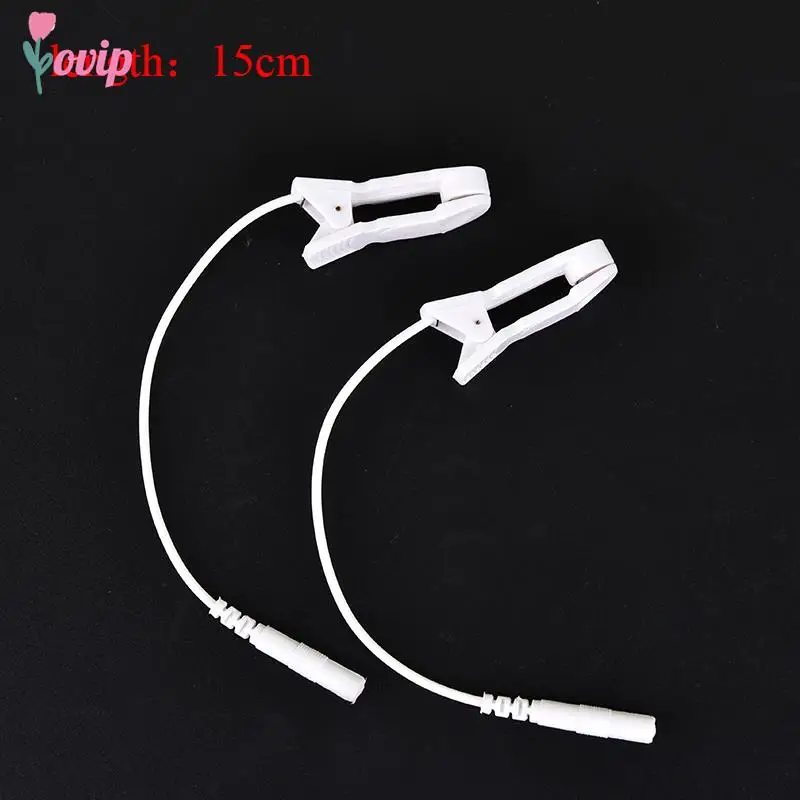 

2PCS 2.0mm Pin Breast Nipple Ear Pain Relief Clip Tens Electrode Lead Wire Connecting Cable Sleeping Aids For Massagers Earclips