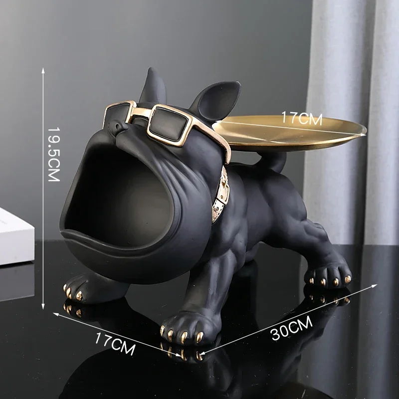 Home Decor Bulldog Figurine Dog Statue Storage Box Animal Ornament Resin - Picture 17 of 19
