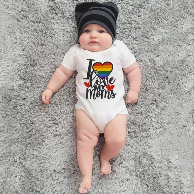 I Love My Mommies Baby Bodysuit Rainbow Heart: A Fashionable and Heartwarming Outfit for Your Little One