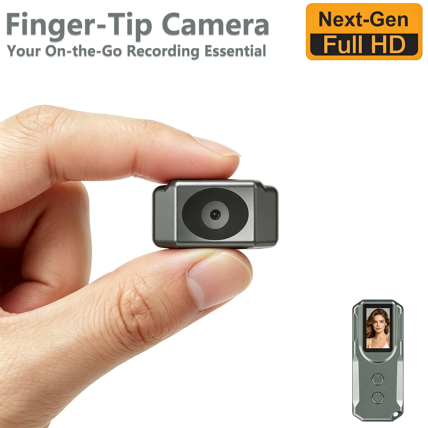 Finger-Tip Cameras, Compact Portable Action Cameras, With Display, Full HD Mini Pocket Vlogging Camera