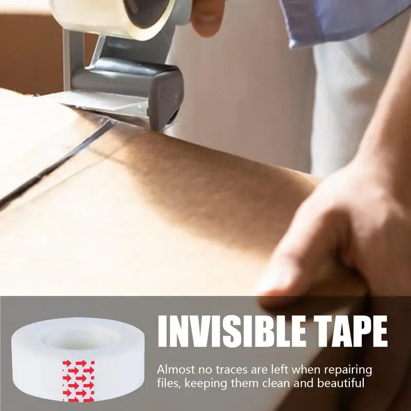 Transparent Tape Paper Packaging Sealing Tape Logistics Packaging Sealing Adhesive Paper Sealing Cartons 8Roll 1.8mmx25M