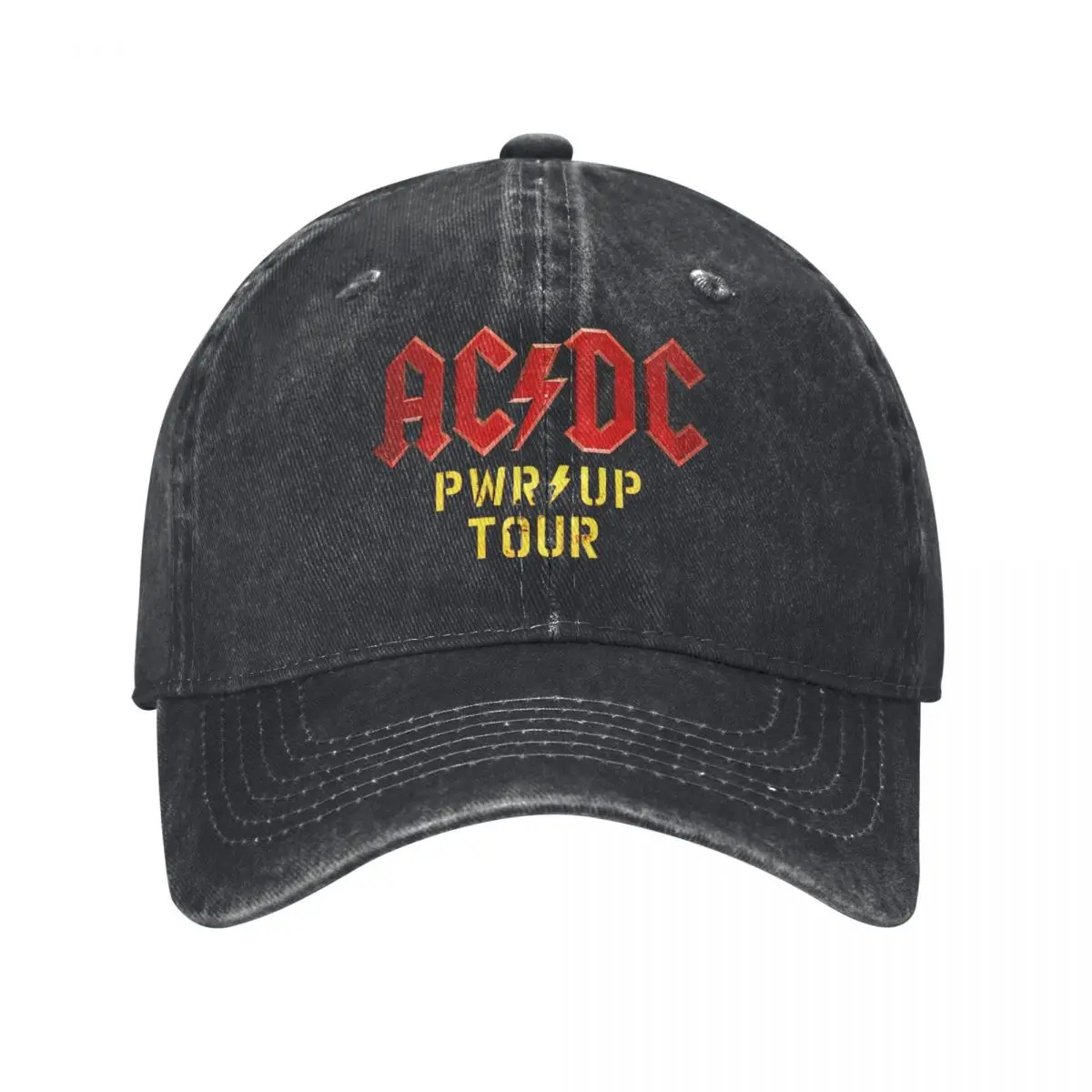 AC Heavy Metal Rock Music Band Baseball Cap DC Vintage Distressed Denim Washed Headwear Unisex Outdoor All Seasons Travel Soft 2