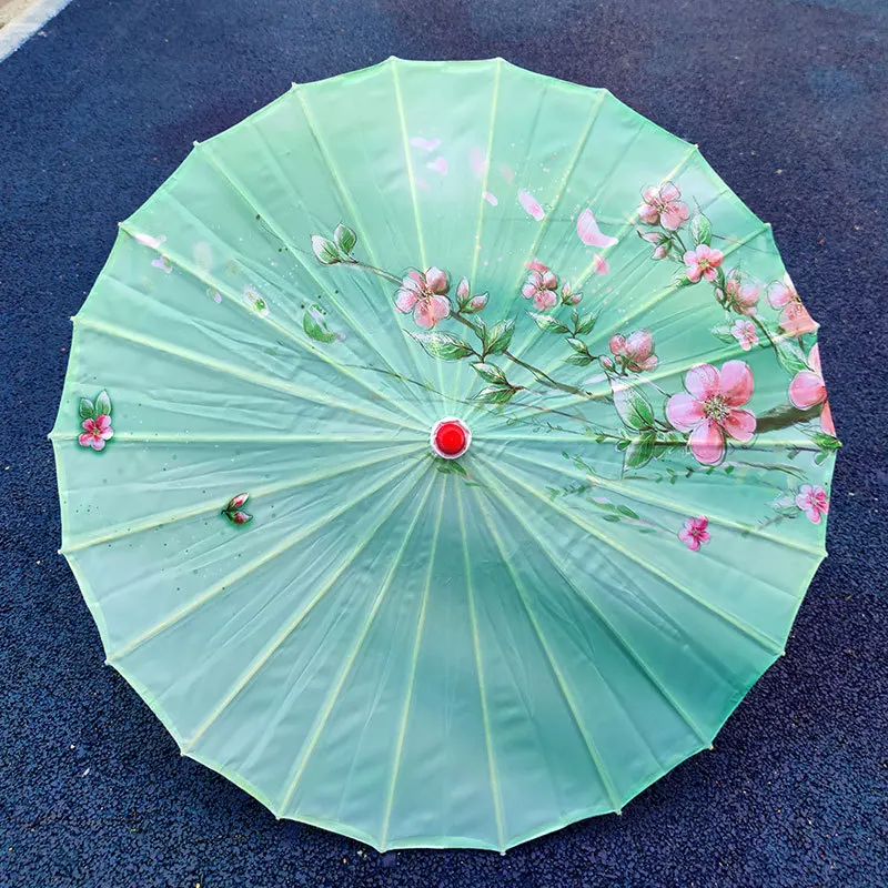 84cm Vintage Chinese Silk Cloth Japan Cherry Blossoms Umbrella Home Hotel Ceiling Decor Anime Festival Props