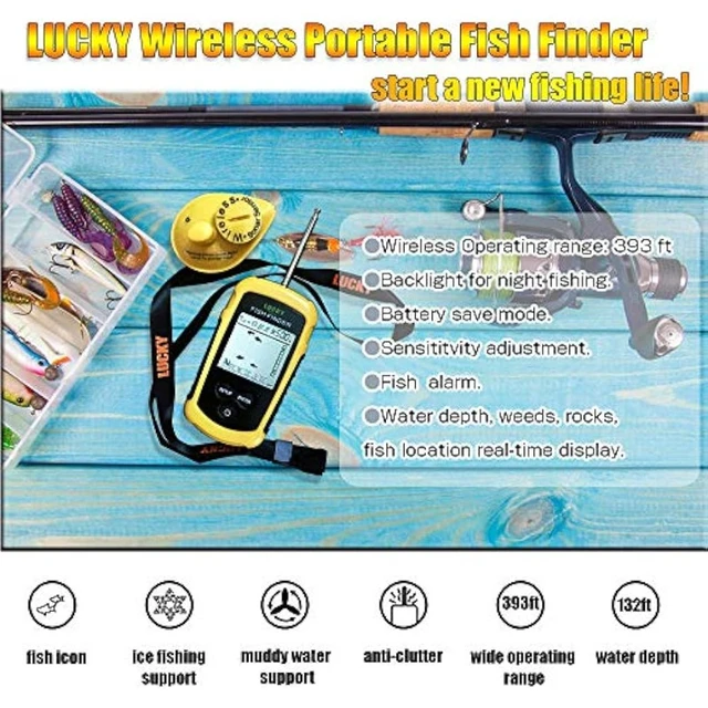 LUCKY Castable Wireless Fish Finder Kayak Portable Ice Fish