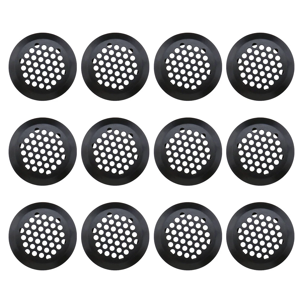 12pcs 라운드 캐비닛 공기 덕트 환기 Dia.35mm 철강 루버 메쉬 구멍 플러그..