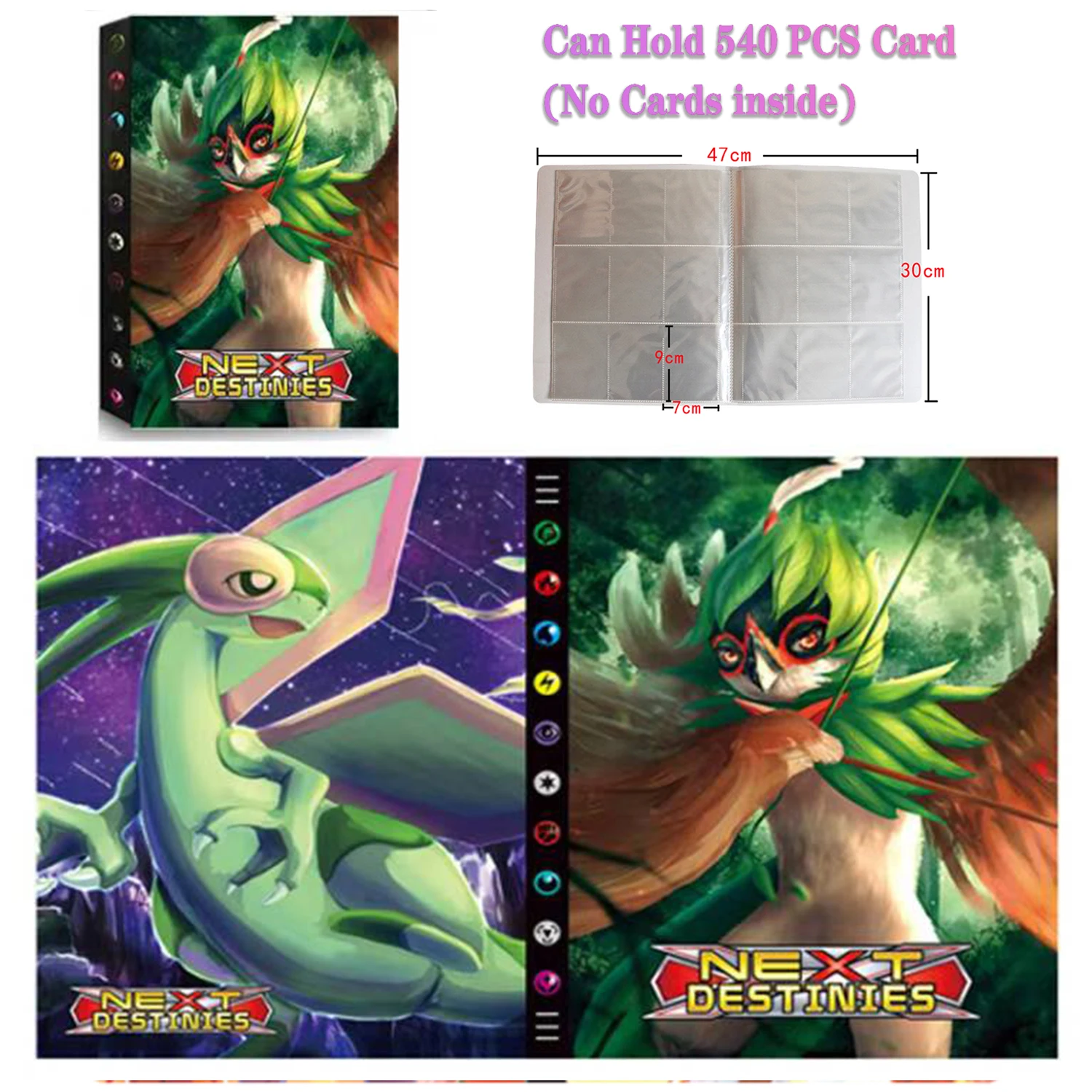 thumbnail image 1 of Pocket Cards Album Book Letters Anime Peripherals Collection Holder Game Card Binder Folder Loaded List Kids Toy Gift, 1 of 5