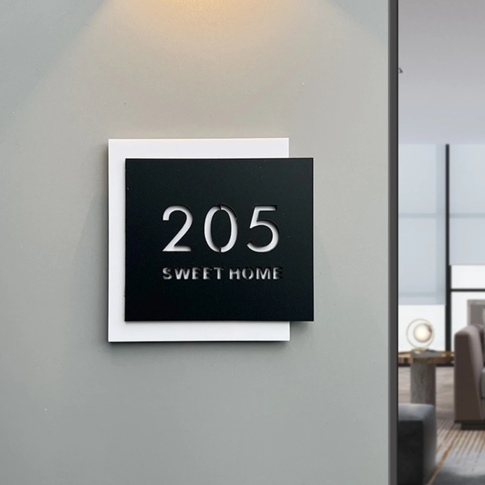 

Acrylic Modern Door Plaque Office Plate Shop Signage Customize House Number Personalize Family Name Address Letters Title