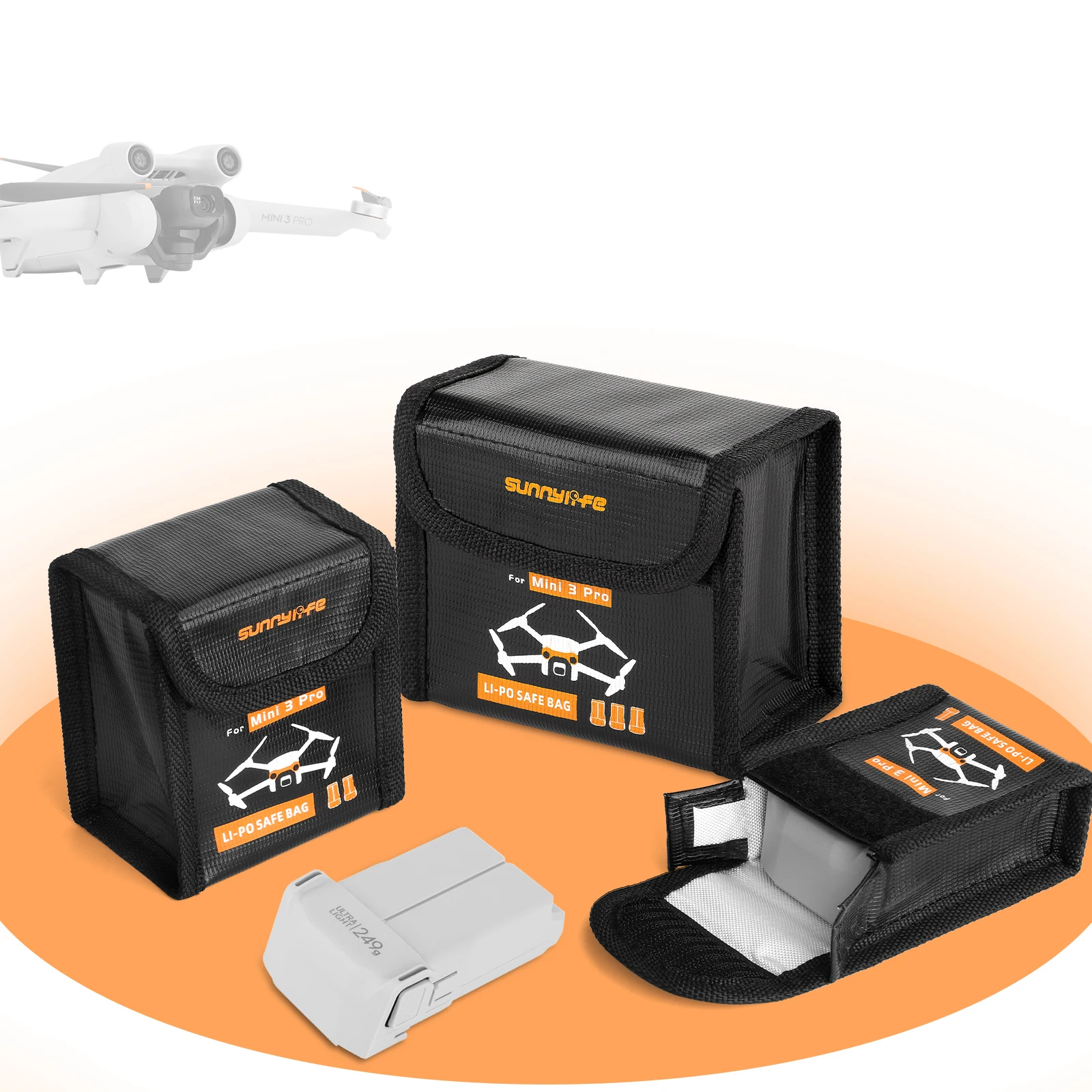 LiPo Battery Safe Bag DJI MINI 3 Explosion-proof Protector Bag Battery Storage Case DJI MINI 4 Pro/3 Pro Drone Accessory drone accessories