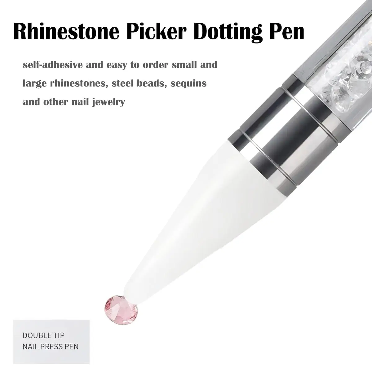 Rhinestone Picker Dotting Pen, Dual-ended Rhinestone Gems Crystals Studs Picker Wax Pencil Manicure Nail Art DIY Decoration Tool 3