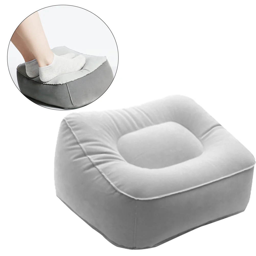 

Favomoto Flocked Inflatable Travel Pillow Feet Rest Pillow Pvc Flocking Foot Stool Relax Cushion Foot Rest Mat Outdoor Camping