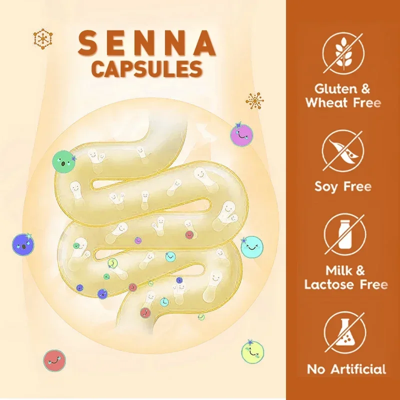 Gut Cleanse Detox Natural Senna Capsules Promote Intestinal Cleansing and Detoxification Relieve Constipation