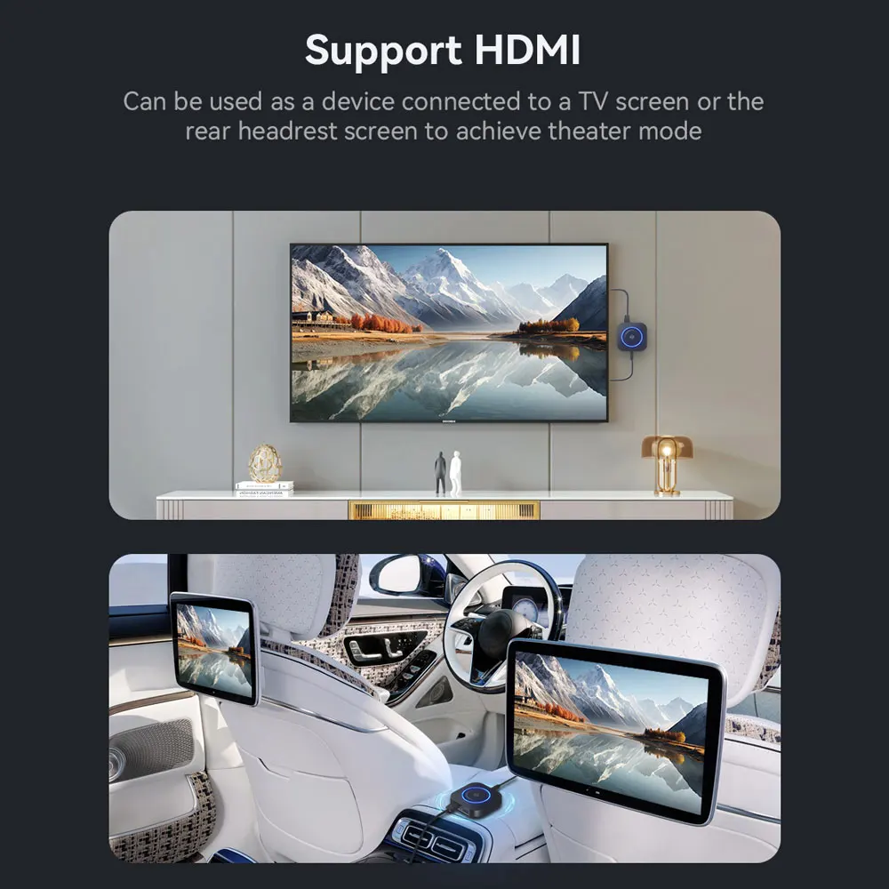 오로라링크 Ai 박스 유무선 카플레이 안드로이드 자동 무선 동글, 8 코어 4GLTE 128GTF GPS HDMI, 구글 스토어 지도용