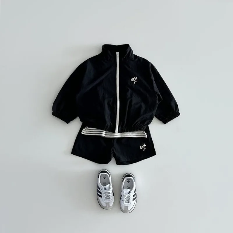 Summer Girls Boys Ultralight Sun-Protective Clothes Sets 2Pcs Zipper Jackets + Shorts Kids Tracksuits Coats Child Outfit Costume 6