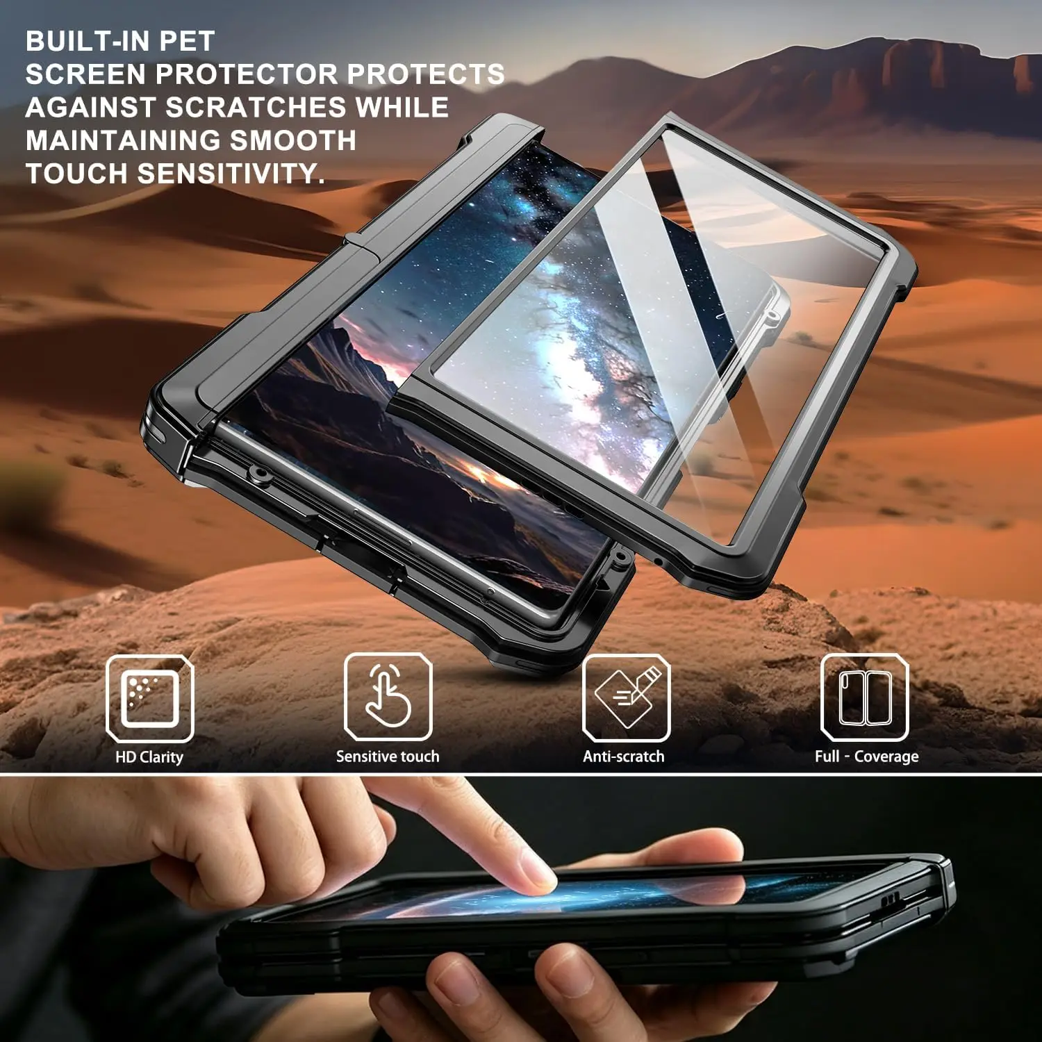 Ultra Durable Metal Bumper Heavy Duty Shockproof Rugged Case with Screen Protector