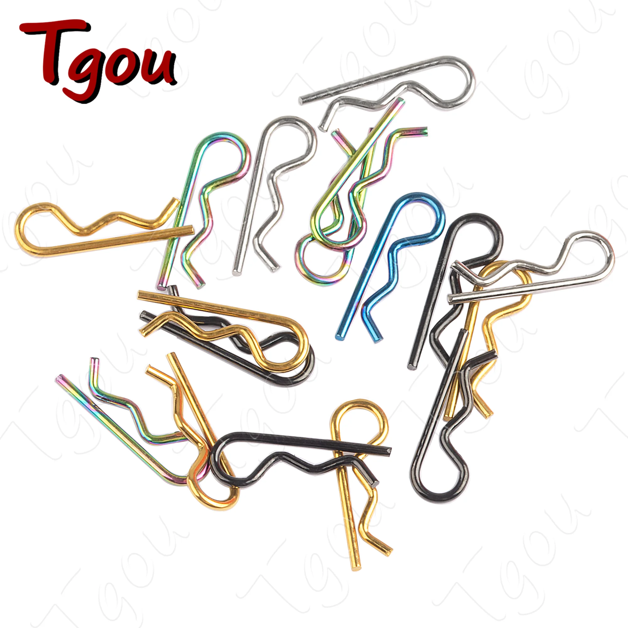 Tgou Titanium Wave-Shaped Spring Cotter Pins - 8PCS Set